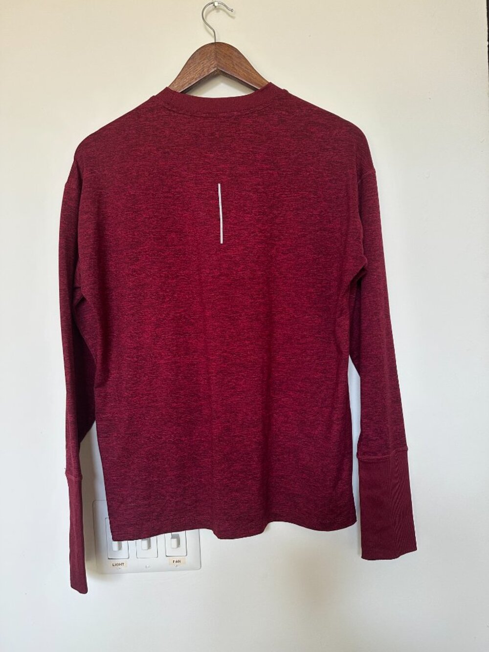 Nike Running Dri Fit Long Sleeve Red Top Size Medium - Picture 2 of 5